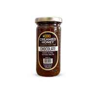 11 oz Raw Chocolate Creamed Honey Glass Jar | Rich, Smooth, Naturally Sweet Goodness