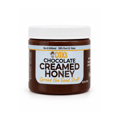 20 oz Coxs Honey Chocolate Honey container on a white background