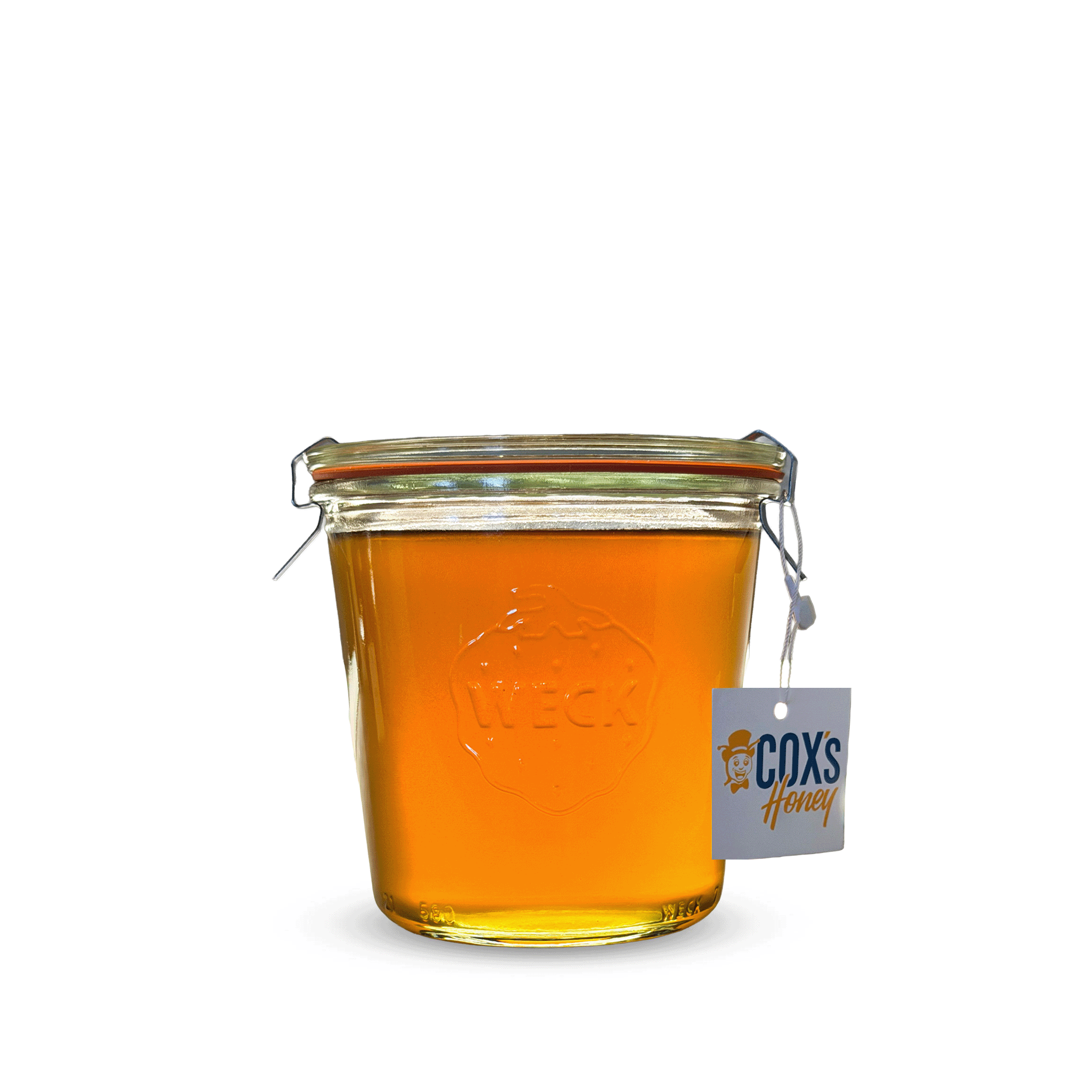 24 oz raw clover honey glass weck jar