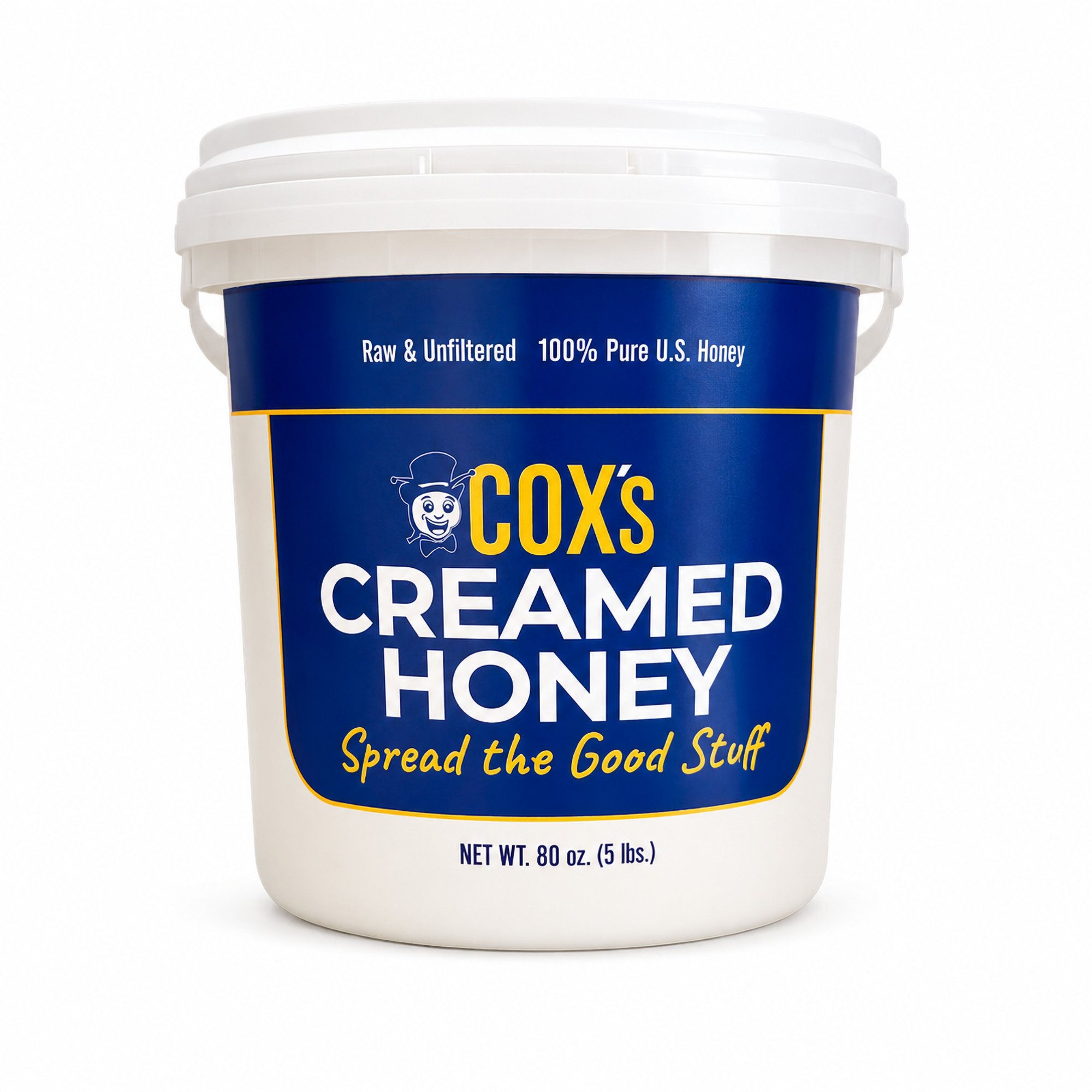 5 lb Raw Creamed Honey Bucket | Big, Smooth, Scoopable