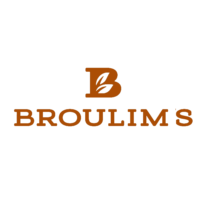 Brown 'Broulims' logo on a white background