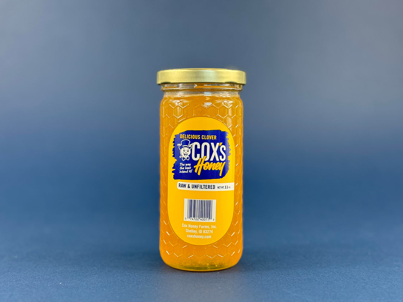 Cox's Honey raw, unfiltered 11 oz Clover Honey Glass Jar