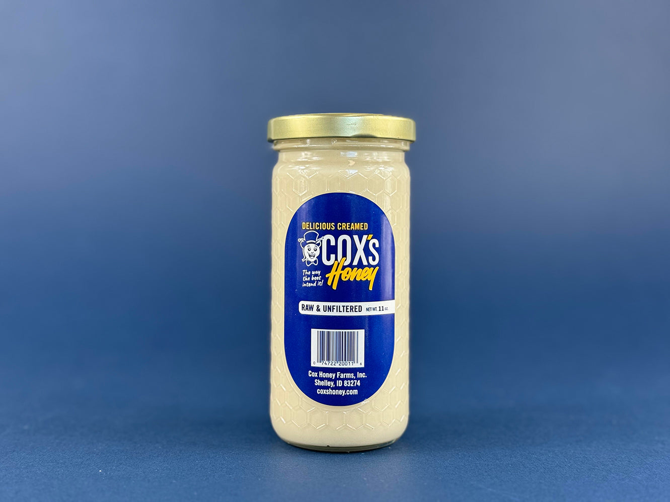 Cox's Honey raw, unfiltered 11 oz Creamed Honey Glass Jar