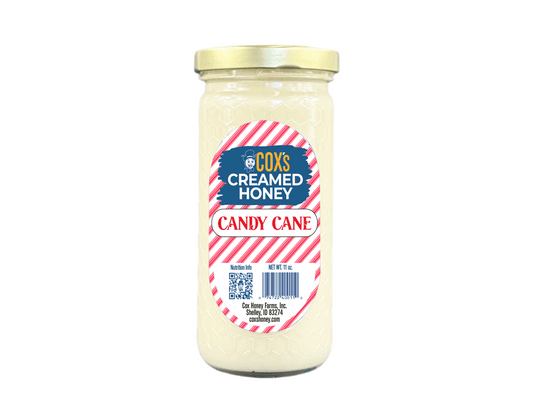 Coxs Candy Cane Creamed Honey Jar