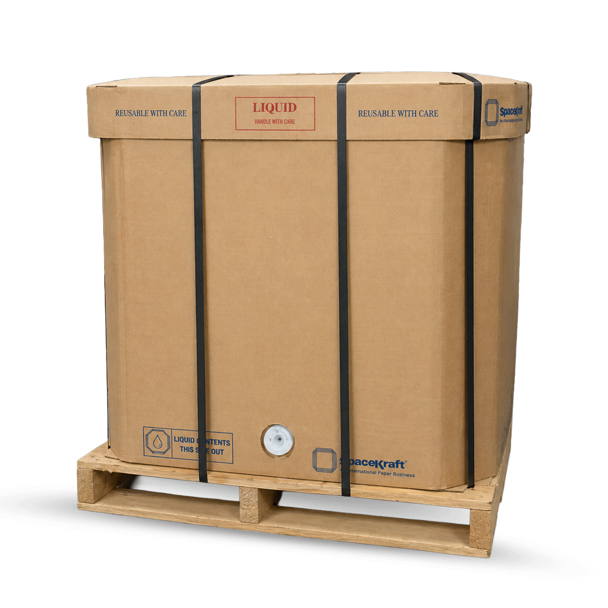coxs honey tote on a pallet with white background