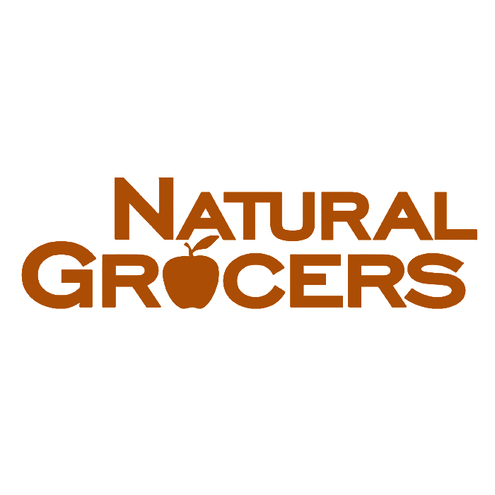Logo of Natural Grocers with an apple icon on a white background