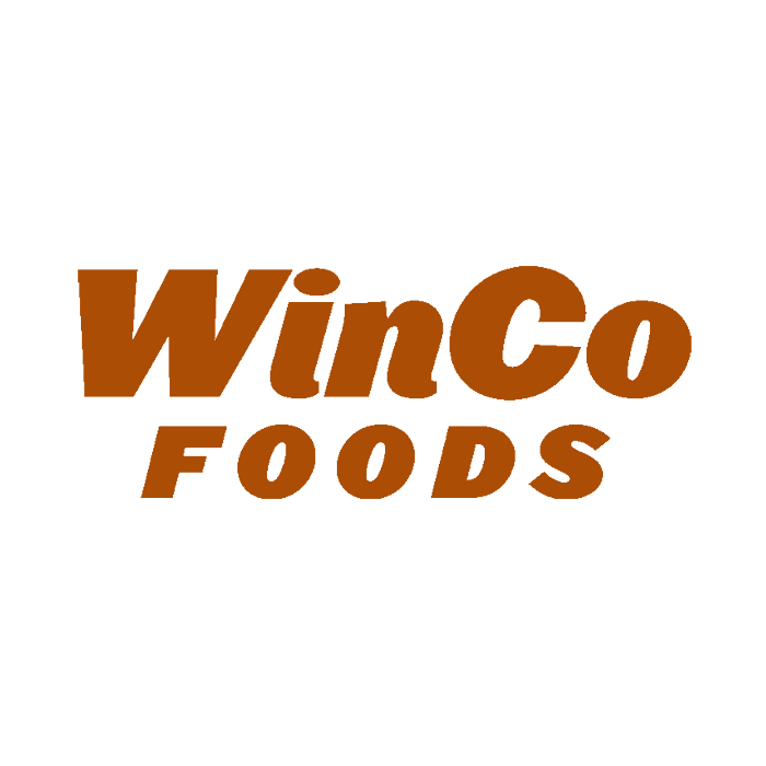 WinCo Foods logo in brown on a white background
