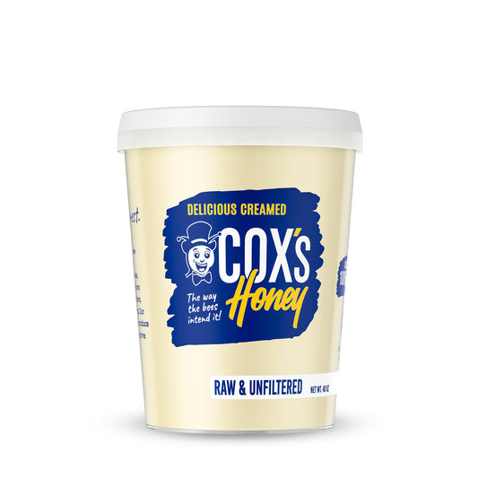 Cox's Honey 40 oz creamed honey tub front view